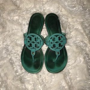 Tory Burch Miller Sandal, Leather, Turquoise
